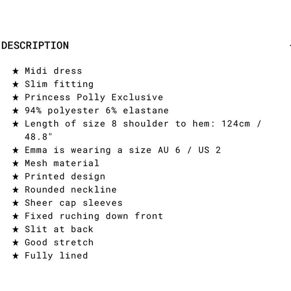 Princess Polly Graphic Colorful Bright Mesh Midi Dress Size 2 New - Picture 8 of 8